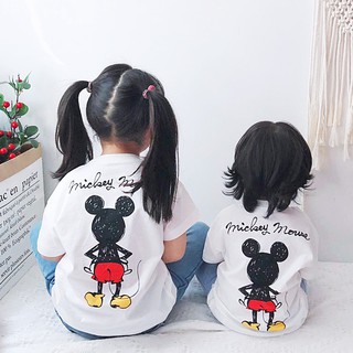 พร้อมส่ง!! เสื้อยืดเด็ก เสื้อมิกกี้ เสื้อยืดลายมิกกี้เม้าส์ Mickey Mouse (สกรีนหน้า-หลัง)