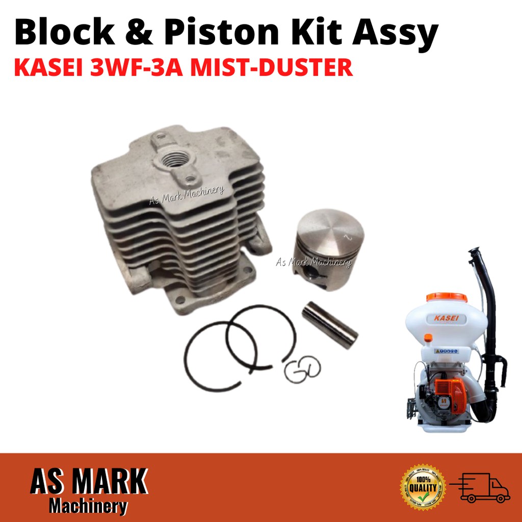 BLOCK & PISTON KIT ASSY MIST - DUSTER 3WF-3A 3WF-11 MESIN SEMBUR PADI KASEI