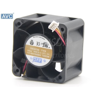 For AVC DB04028B12U P066 DC 12V 0.66A Cooling Fan For Server Square Fan 40x40x28mm 40mm 4-Wire