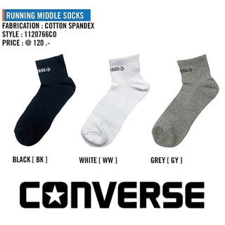 Converse ถุงเท้า RUNNING MIDDLE SOCKS รุ่น 1120766