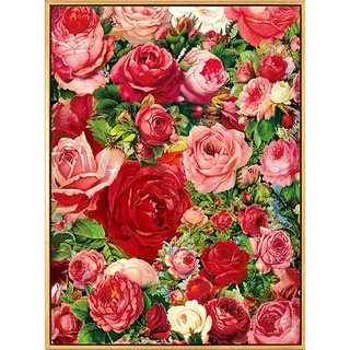 ชุดปักครอสติชพิมพ์ลาย ดอกกุหลาบ (Rose Cross stitch kit)