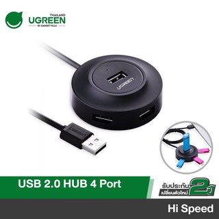 UGREEN CR106 USB 2.0 Hub 4 Port With Micro Usb Power ตัวเพิ่มช่อง USB 2.0 Hub 4 ช่อง พร้อมช่องจ่ายไฟเพิ่ม Micro Usb