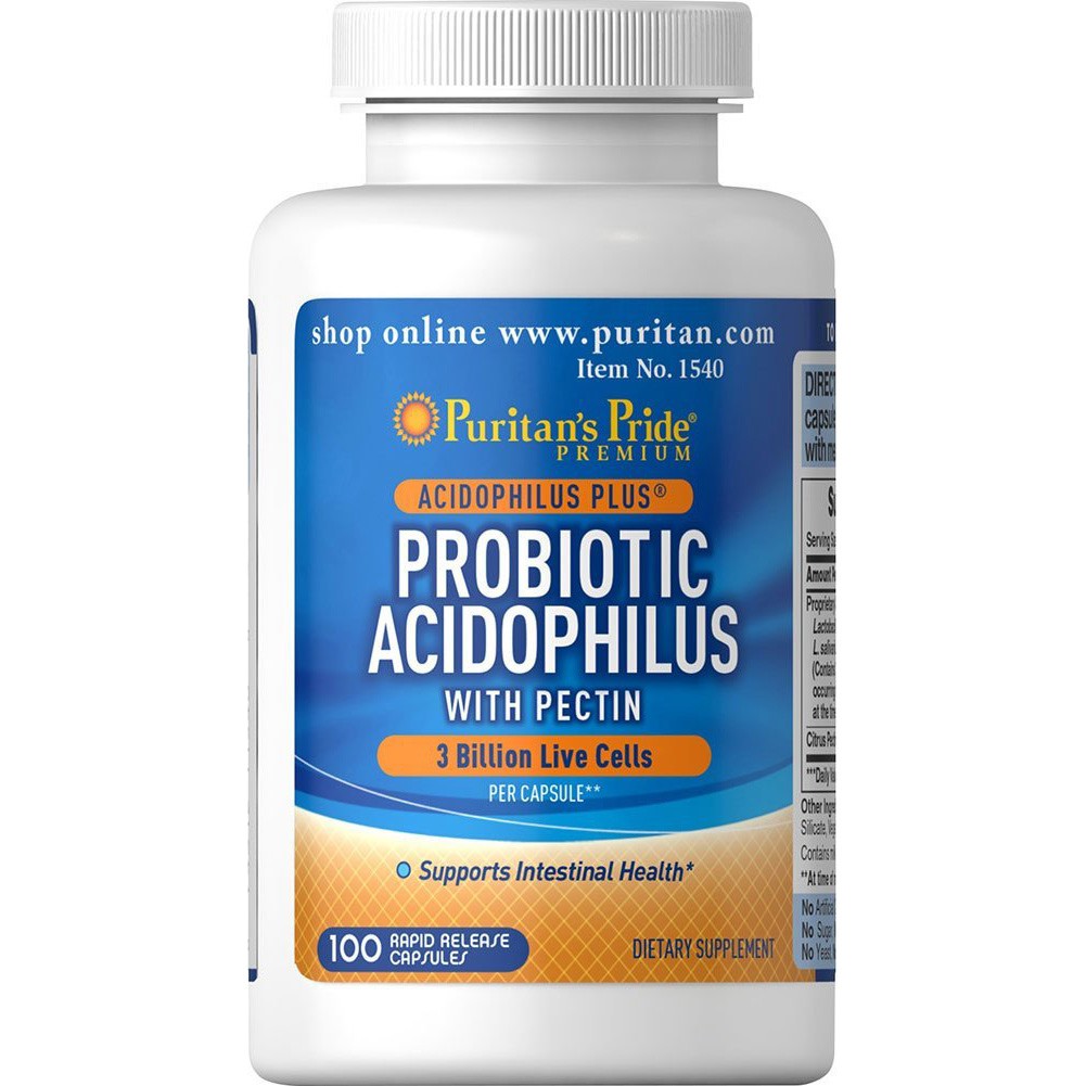 จุลินทรีย์ปรับสมดุลลำไส้ Probiotic Acidophilus with pectin 3 พันล้านตัว/แคปซูล 100 แคปซูล