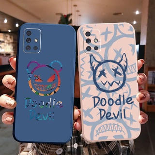 เคสโทรศัพท์มือถือ ขอบสี่เหลี่ยม ลายปีศาจ Doodle สําหรับ Samsung Galaxy A31 A32 4G A52 A72 5G A11 A51 A71 A10S A50 A30S A20S M42