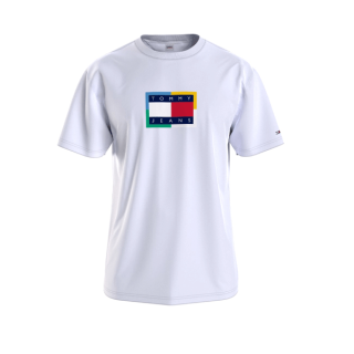 TOMMY HILFIGER เสื้อยืดชาย รุ่น DM0DM10891 YBR สีขาว