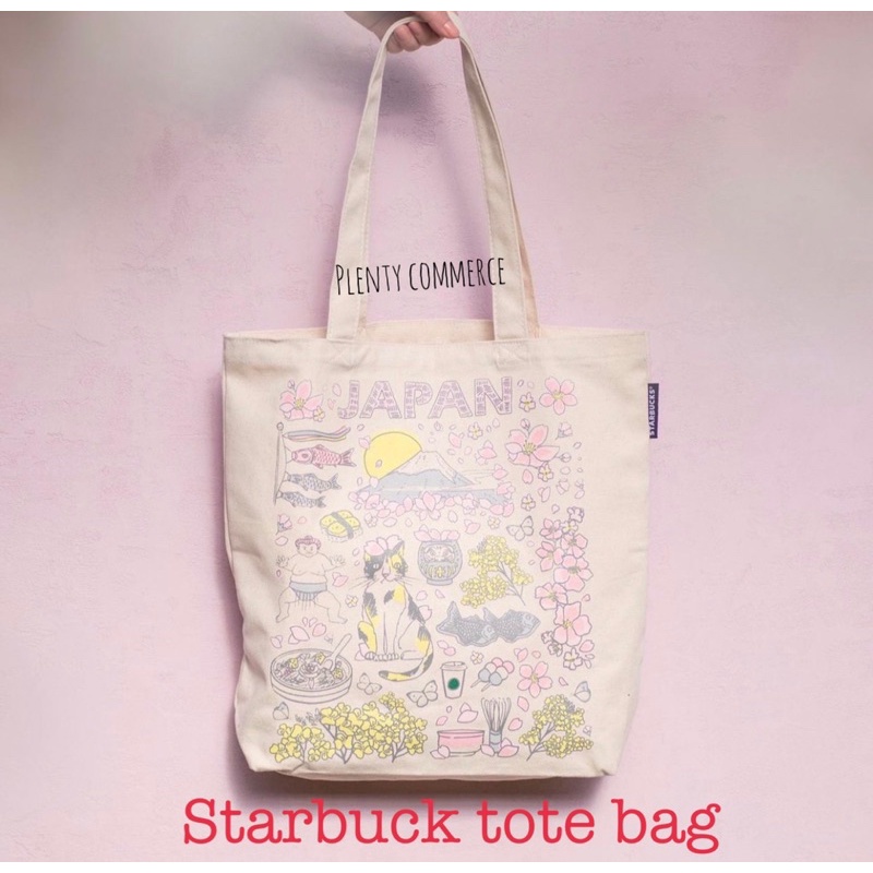 (ของแท้) กระเป๋าผ้า starbuck "Been there series" tote bag Japan spring นำเข้าจากญี่ปุ่น