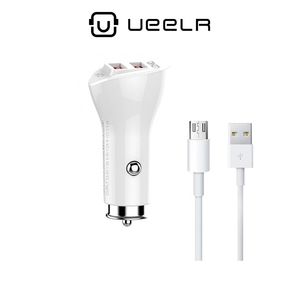 LDNIO C511Q QC3.0 ที่ชาร์จไฟในรถ 2USB พร้อมสาย Micro USB