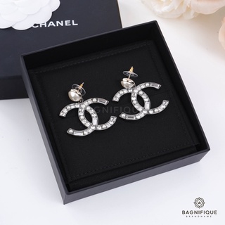 CHANEL EARRING CC CRYSTAL LARGE LOGO