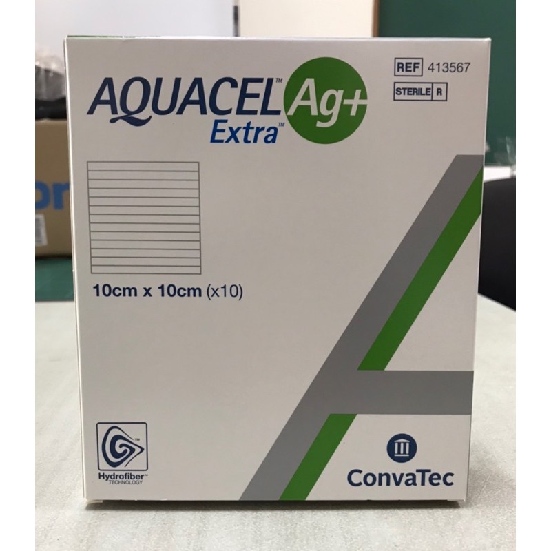 Sale!!! Aquacel Ag+ Extra แผ่นแปะแผลกดทับ ขนาด10x10 cm (Convatec)  ราคาต่อแผ่น หมดอายุ1/5/66