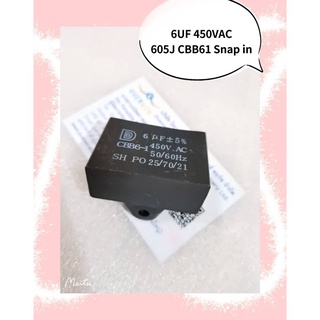 6UF 450VAC 605J CBB61 Snap in
