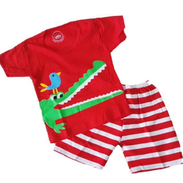 MERAH Red Crocodile Suit Crocodile Size S Baby Kids Clothes T-Shirt Tops Wholesale