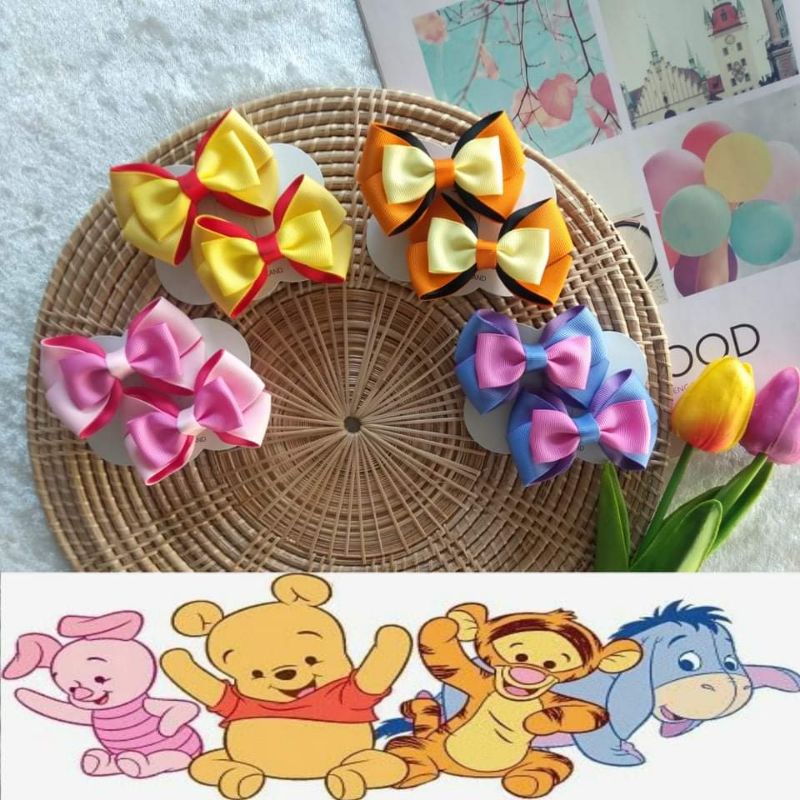 โบว์ติดผม ยางมัดผมwinnie the pooh