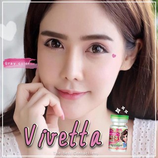 1 คู่ บิ้กอายตาโต สีเทา ลายบลิ้งค์ๆ แบ๋วๆ เจ้าหญิงมาก ในตาขี้เล่น รุ่น Vivetta Gray by Pretty Doll ขนาด 14.5 สายตาปกติ