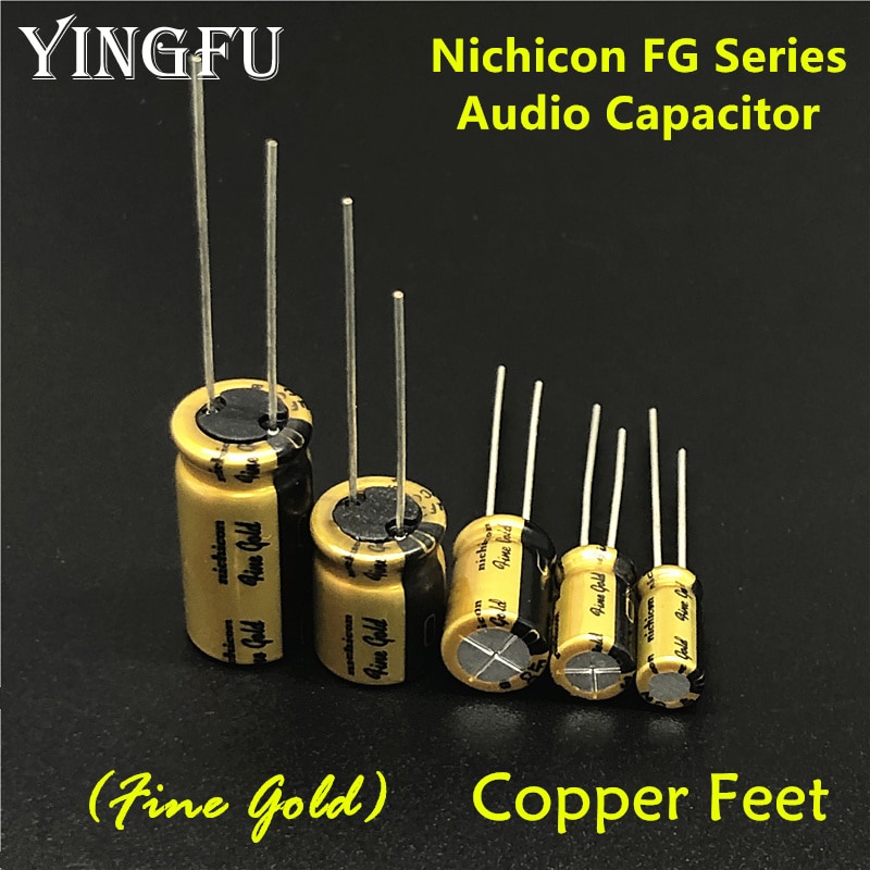 5 ชิ้น/ล็อต NICHICON FG Series (Fine Gold) 6.3V~100V/0.1uF~470uF มีจําหน่ายตัวเก็บประจุเสียงไฮไฟสําห
