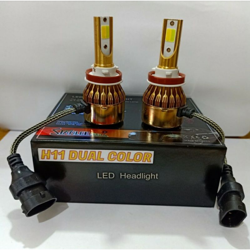 Stanlee Star LED H8 H9 H11 H16 หลอดไฟ 2 สีคู่ (FL2C)