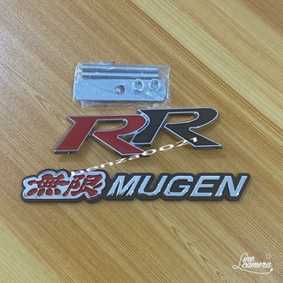 โลโก้ RR ติดกระจังหน้า + MUGEN งานหลังกาว ( ราคาต่อชุด 2 ชิ้น )