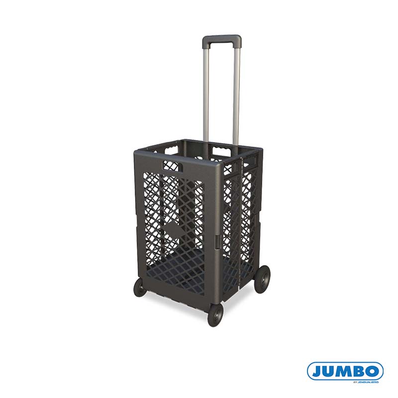 JenStore  JUMBO  รถเข็นตะกร้าพลาสติกพับได้ BS-55