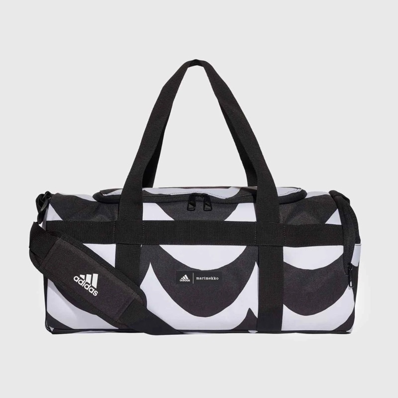 แท้ 💯% New Adidas x Marimekko Small Duffel Bag with Marimekko Laine Allover Print - Black/White ของใ