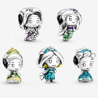 Pandora สร้อยข้อมือ ลูกปัดอัลลอย เครื่องประดับ Diy สไตล์เจ้าหญิง