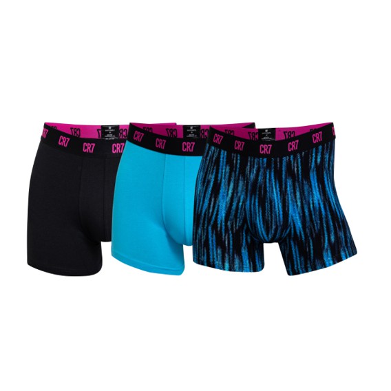 CR7 - Underwear for men  Basic 3-Pack Tights blue, black and patterned