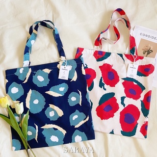 กระเป๋าผ้าลายดอกไม้ 🌺| Flower Totebag by Saraya เนื้อผ้าหนาพิเศษ