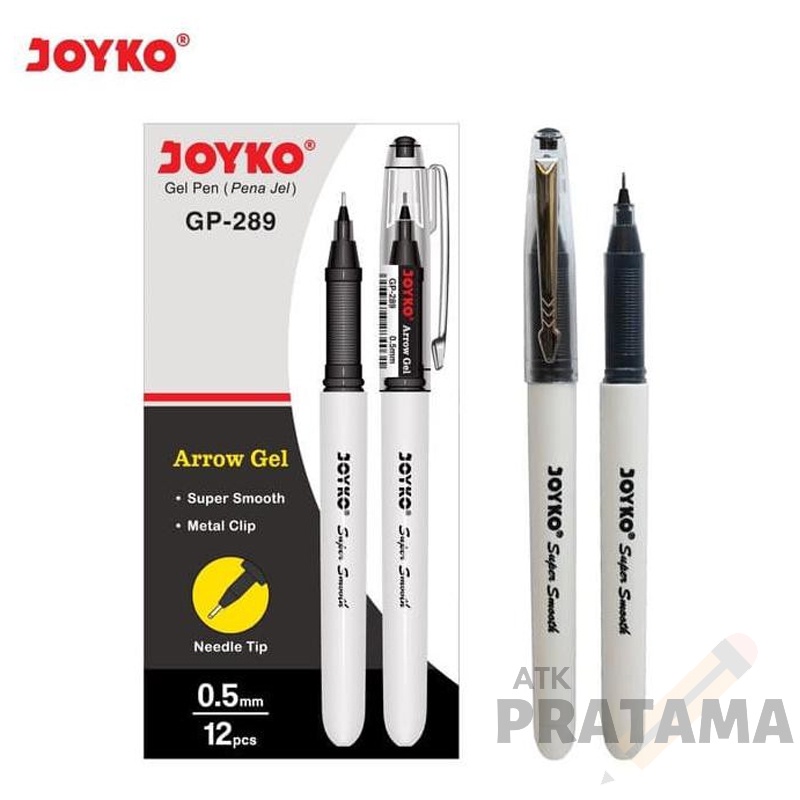 Hitam Joyko GP-289 Arrow Gel Pen ปากกาสีดํา