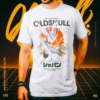 เสื้อยืด Oldskull ลายนกกระเรียนSize S-5XL