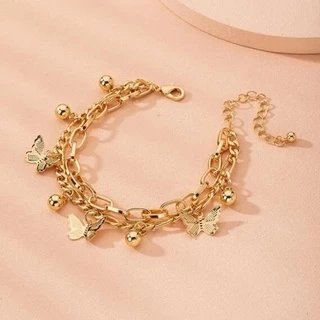 สร้อยข้อมือรูปผีเสื้อ จี้ผีเสื้อ สร้อยข้อมือ กำไล เครื่องประดับ กำไลข้อมือผู้หญิง สไตล์เกาหลี B34