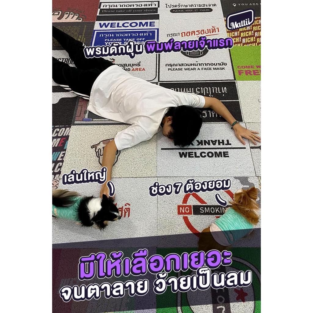 [ Mattii พรมดักฝุ่น ]  พรม พรมปูพื้น พรมเช็ดเท้า ผ้าเช็ดเท้า ใยดักฝุ่นพิมพ์ลาย สัมผัสนุ่ม ทำความสะอาดง่าย