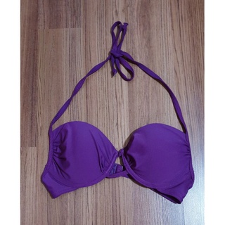 ชุดว่ายน้ำ บิกินี่ ท่อนบน  SIZE 8 (EURO 36 US 4) สีเปลือกมังคุด แบบผูกคอ(ของใหม่)