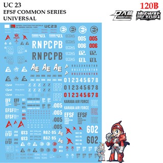 ดีคอลน้ำ [D.L. Darlin] UC23 EFSF COMMON SERIES MG 1/100 , HG RG 1/144 Water Decal UC 23