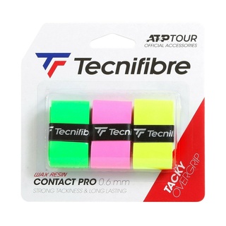 Tecnifibre เทปพันด้าม/กริ๊ปพันด้ามไม้เทนนิส Contact Pro x3 Overgrips Tape Racket Tennis | Green/Pink/Yellow (52ATPCOASS)