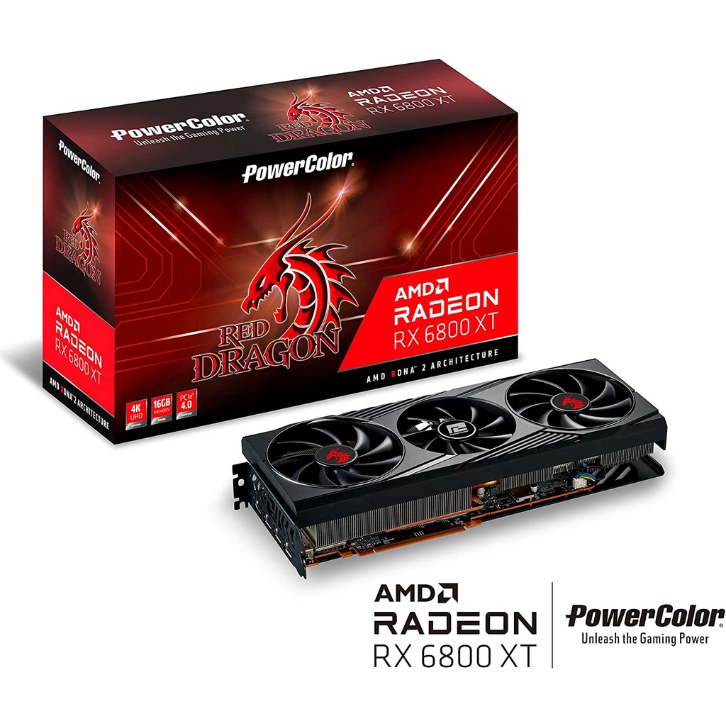 PowerColor Radeon RX 6800 XT Red Dragon Gaming Graphics Card with 16GB GDDR6