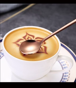 [13 ซม.] 304 สแตนเลสช้อนเล็กช้อนกาแฟกลม