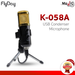 FlyDay K058A ไมโครโฟนไมโครพอดคาสต์ ,ไมโครโฟนคอนเดนเซอร์ USB บันทึกการสตรีมสำหรับพีซีและแล็ปท็อป