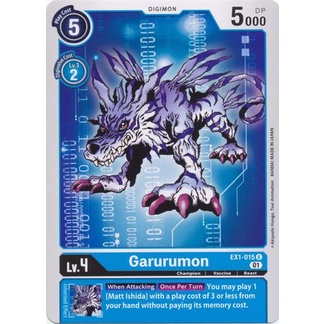 การ์ด Digimon - TCG - Garurumon / EX1-015