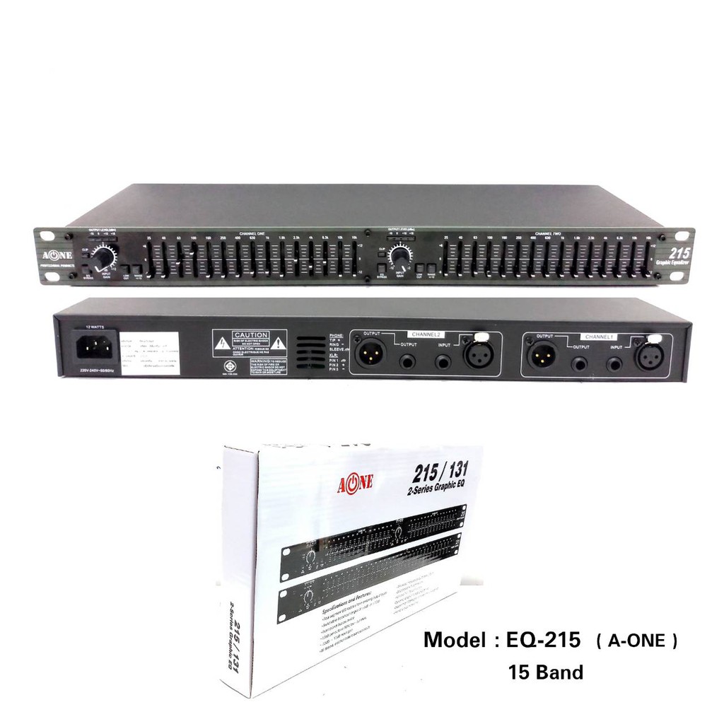 EQ-215 Dual Channel 15-Band Equalizer 1U Rack Mount - intl