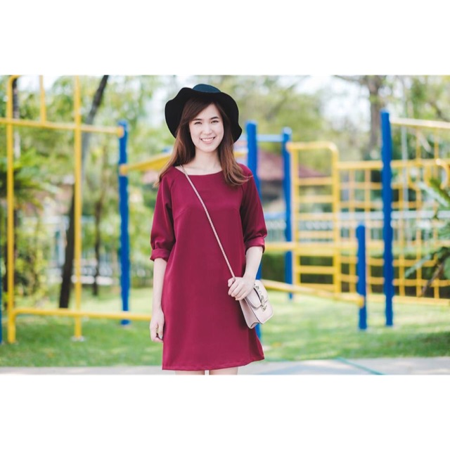 เดรสcrayon brand สีแดง