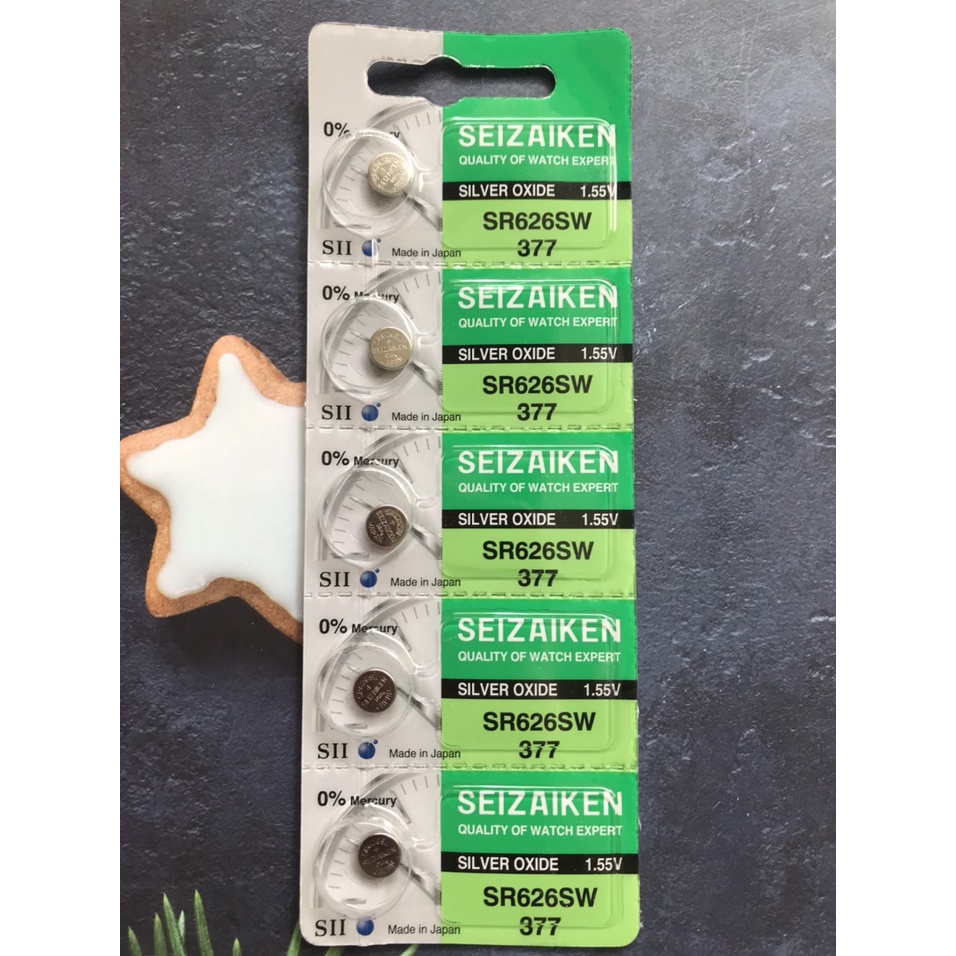 แบตเตอรี่นาฬิกา Blister ของแท้ Seizaiken 626 SR626SW - 377 1.55V