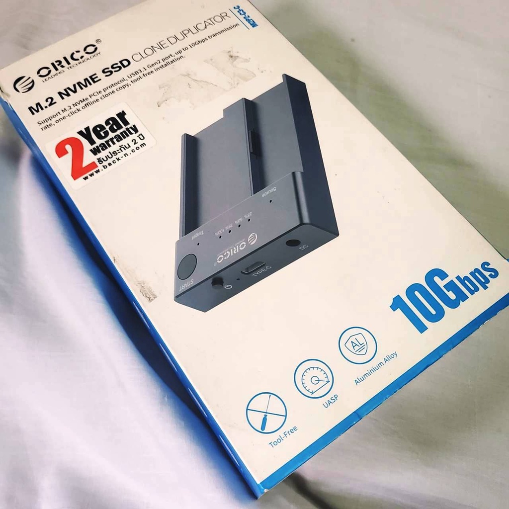 ORICO M2P2-C3-C M.2 NVME SSD  CLONE โคลน m.2 คลิ๊กเดียว มือสอง ประหยัดกว่าครึ่ง ประกันเหลือ