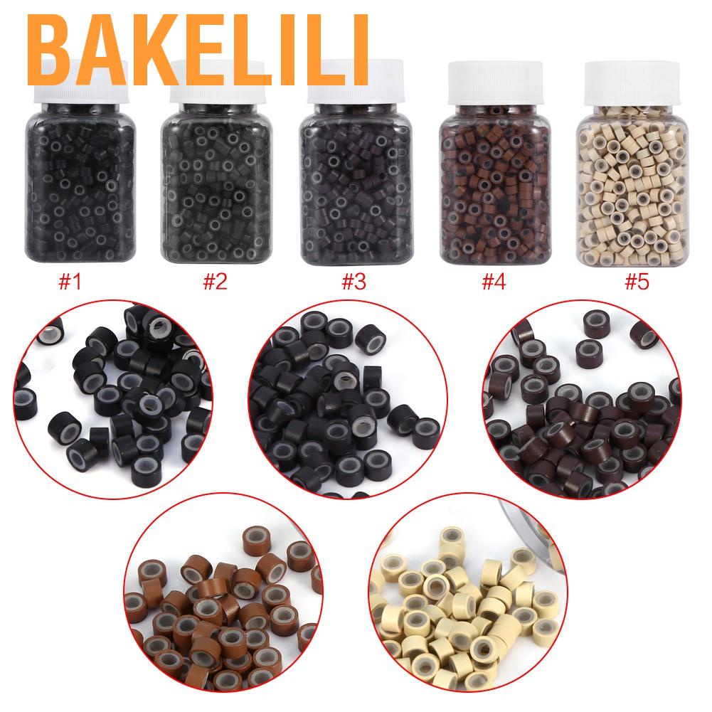 Bakelili ซิลิโคนสำหรับต่อผม 5 สี 500 ชิ้น / ขวด