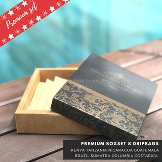 Premium Box Gift Set | รวมกาแฟนอก 8 ซองดริป | Home Drip Coffee