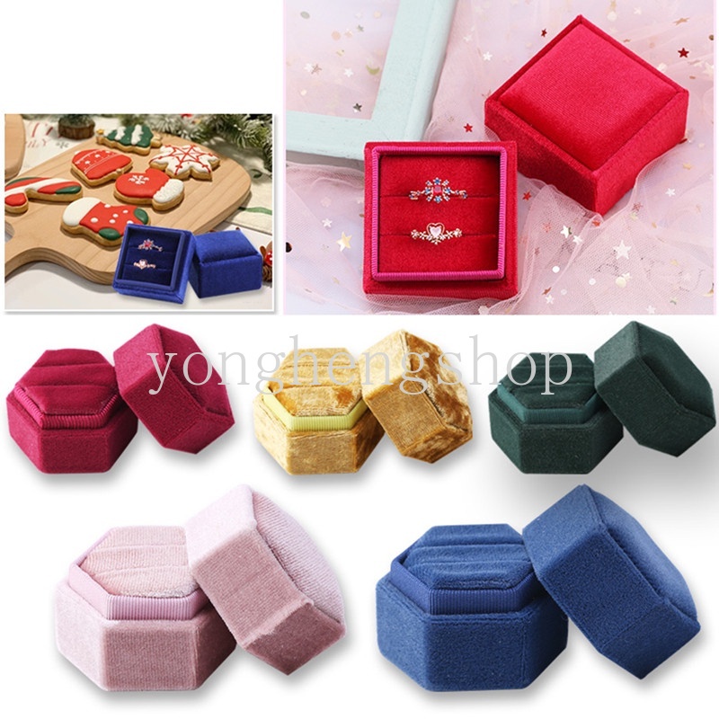 กล่องเก็บเครื่องประดับ แหวน ต่างหู แหวน บุกํามะหยี่ สไตล์โรแมนติก สําหรับงานแต่งงาน - รูปที่ 5