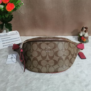 COACH 48740 BELT BAG IN SIGNATURE CANVASCOLOR: IM/KHAKI POPPY