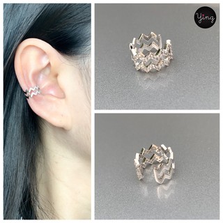 พร้อมส่ง⭐️Ear Cuff🌈งานเพชรซิกแซก 2 แถว เกี่ยวหู หนีบหู ( 1 ชิ้น )