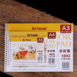 กระดาษสีน้ำขนาด A 3 / A4 / A5 24 แผ่น