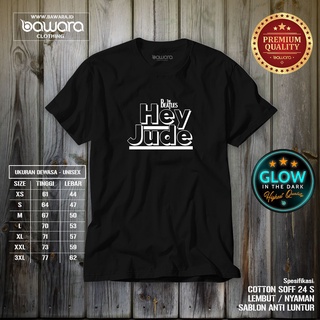 เสื้อยืดคอกลมเสื้อยืด พิมพ์ลายเพลง THE BEATLES HEY JUDE GLOW IN THE DARK Pay For PlaceS-4XL