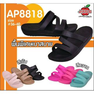 💥คุ้มสุดๆได้Coinsคืน💥Red apple รุ่นAP8818 รองเท้าแตะแบบสวม สีดำ,ตาล,ครีม ไซส์ 36-40