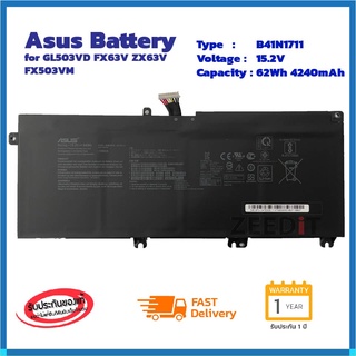 Asus แบตเตอรี่ Battery Asus ASUS GL503VD FX63V ZX63V FX503VM B41N1711 ของแท้ 100% ส่งเร็ว!!!