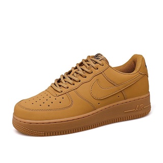 ✈◕♛ใหม่ Nike Air Force 1 Low Woall Sport Brown (พร้อมกล่องรองเท้า) tmRb